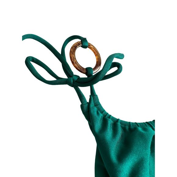 VDM Marley Bikini Bottom Side Tie in Metallic Ivy and Matte Green Size Large - Picture 6 of 9